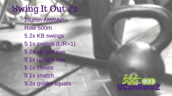 Swing it out rowing - kettlebell workout: A kettlebell rowing workout to get you sweating. All you need is a rower and one kettlebell. This is a great one to do in groups, too! Want more workouts to burn fat and build strength? Download our free workout set #GetFlyWheelFit: http://bit.ly/GetFlywheelFit #rowingworkout #rowing #kettlebells #crossfit #wod #intervaltraining #amrap 