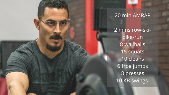 Interval Workout of the Day: Burn fat and build strength fast with this AMRAP (as many rounds as possible) workout. Adjust your weights as needed to keep yourself challenged, but also working hard to squeeze out the last couple of reps of each exercise. If your form fails, put the weight down and take a quick break until you feel ready to go again. #rowingmachineworkout #crossfitworkoutsforbeginners rowermachineworkout #intervalworkout #skiergworkout